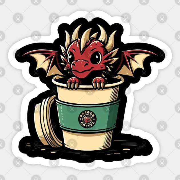 Dragon Coffee Sticker by Trendsdk